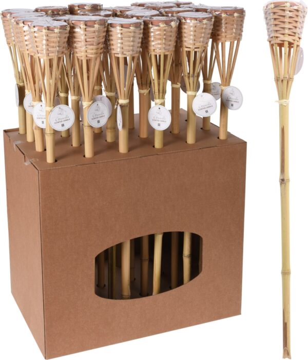 Bambusfackel mit Windlicht, citronella