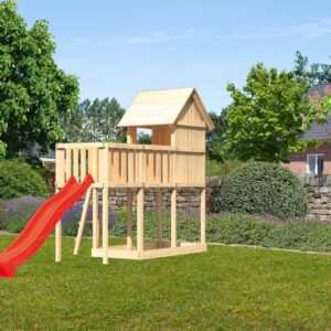 Stelzenspielhaus Frieda mit 2,5m Rutsche
