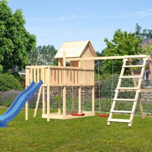 Stelzenspielhaus Frieda mit 2,5m Rutsche