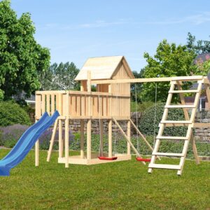 Stelzenspielhaus Frieda mit 2,5m Rutsche