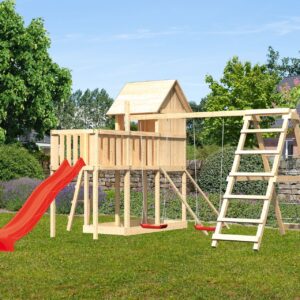 Stelzenspielhaus Frieda mit 2,5m Rutsche