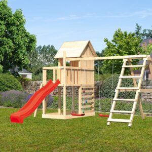 Stelzenspielhaus Frieda mit 2,5m Rutsche