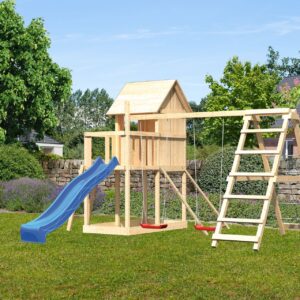 Stelzenspielhaus Frieda mit 2,5m Rutsche
