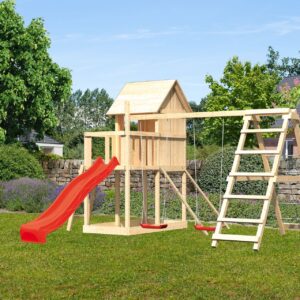 Stelzenspielhaus Frieda mit 2,5m Rutsche