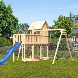 Stelzenspielhaus Frieda mit 2,5m Rutsche