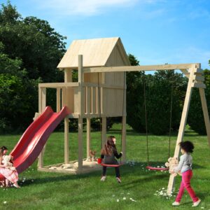 Stelzenspielhaus Frieda mit 2,5m Rutsche