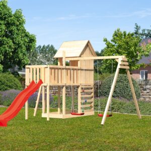 Stelzenspielhaus Frieda mit 2,5m Rutsche