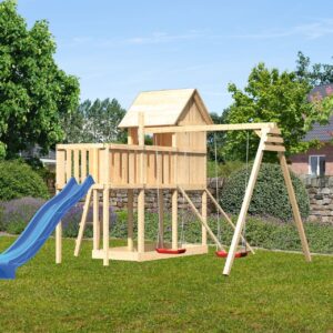 Stelzenspielhaus Frieda mit 2,5m Rutsche
