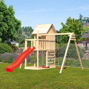 Stelzenspielhaus Frieda mit 2,5m Rutsche