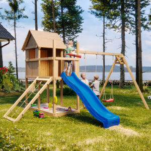 Stelzenspielhaus Frieda mit 2,5m Rutsche
