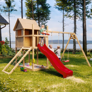 Stelzenspielhaus Frieda mit 2,5m Rutsche