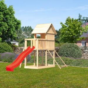 Stelzenspielhaus Frieda mit 2,5m Rutsche
