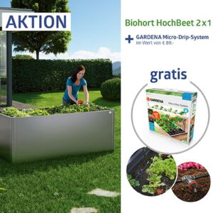 HochBeet Gr. 2x1 + Gardena Micro-Drip