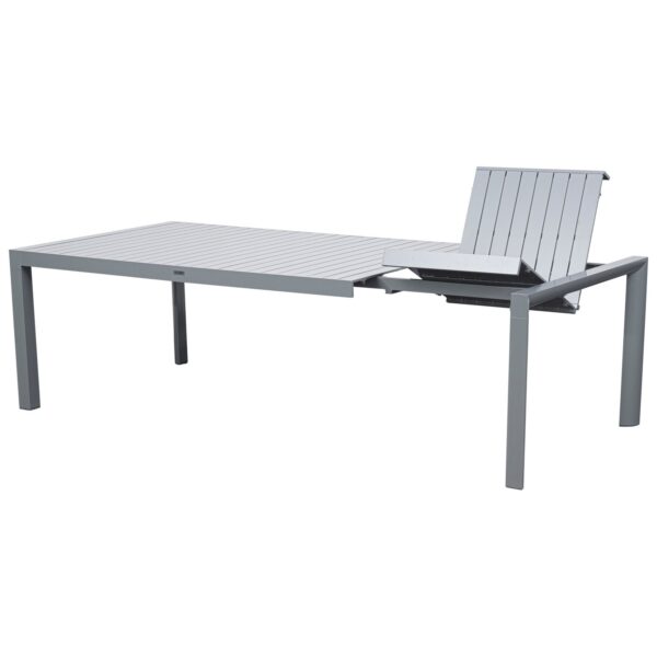 Ausziethsich 195/255x120cm, Alu silbergrau