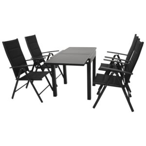 Garnitur 5-teilig, Aluminium, Kunstgewebe schwarz