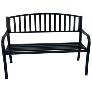 Gartenbank 2-sitzer Stahl, schwarz