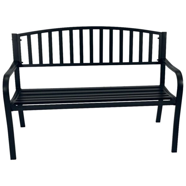 Gartenbank 2-sitzer Stahl, schwarz