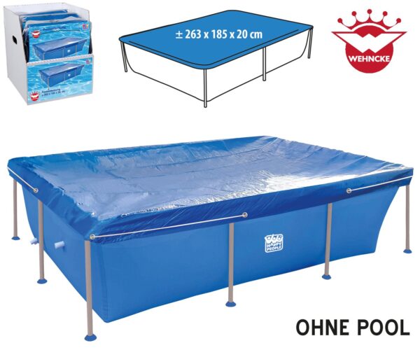 Poolabdeckung mit Gummizug, blau