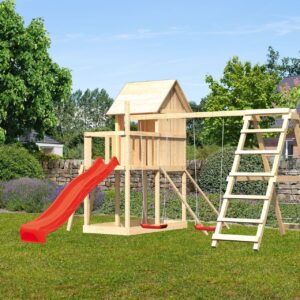 Stelzenspielhaus Frieda mit 2,5m Rutsche