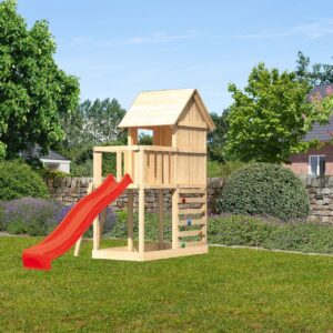 Stelzenspielhaus Frieda mit 2,5m Rutsche