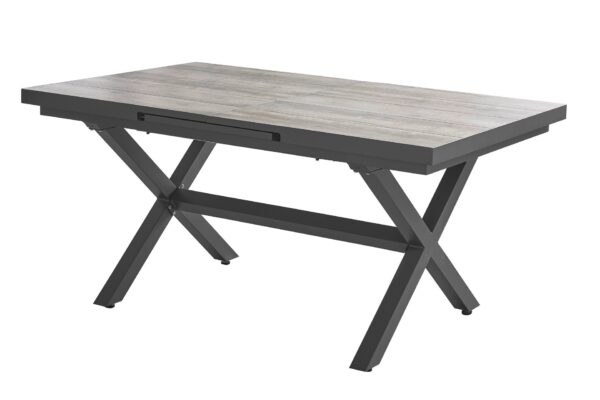Ausziehtisch Sanogo, Alugestell, Keramik, 160/210x100x76cm