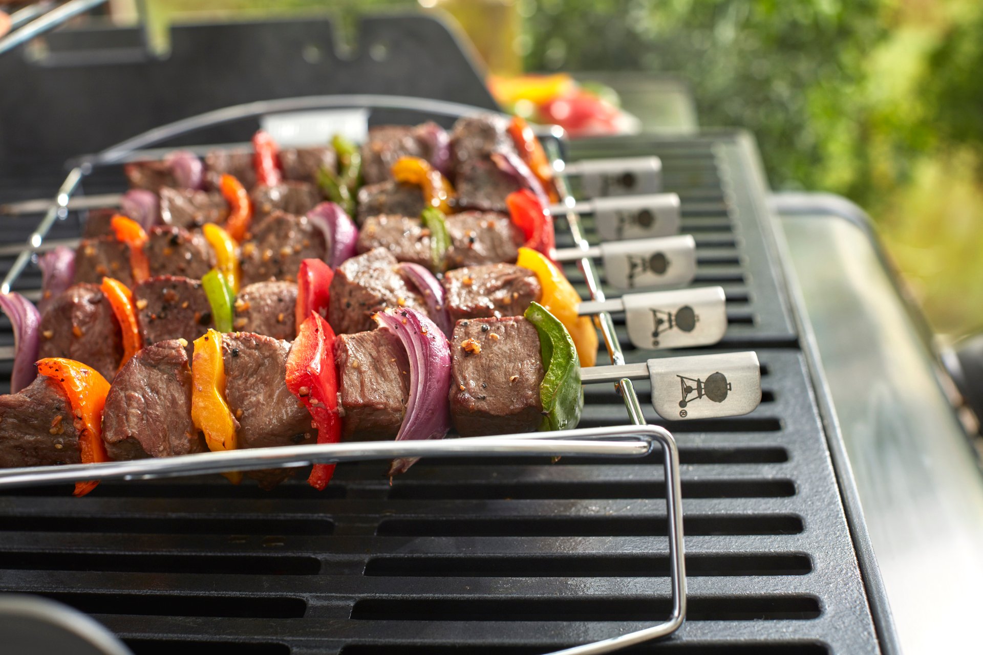 Schaschlik-Set, 5 Spieße mit Edelstahlgestell 9 1886332 schaschlik set 5 spiesse mit edelstahlgestell