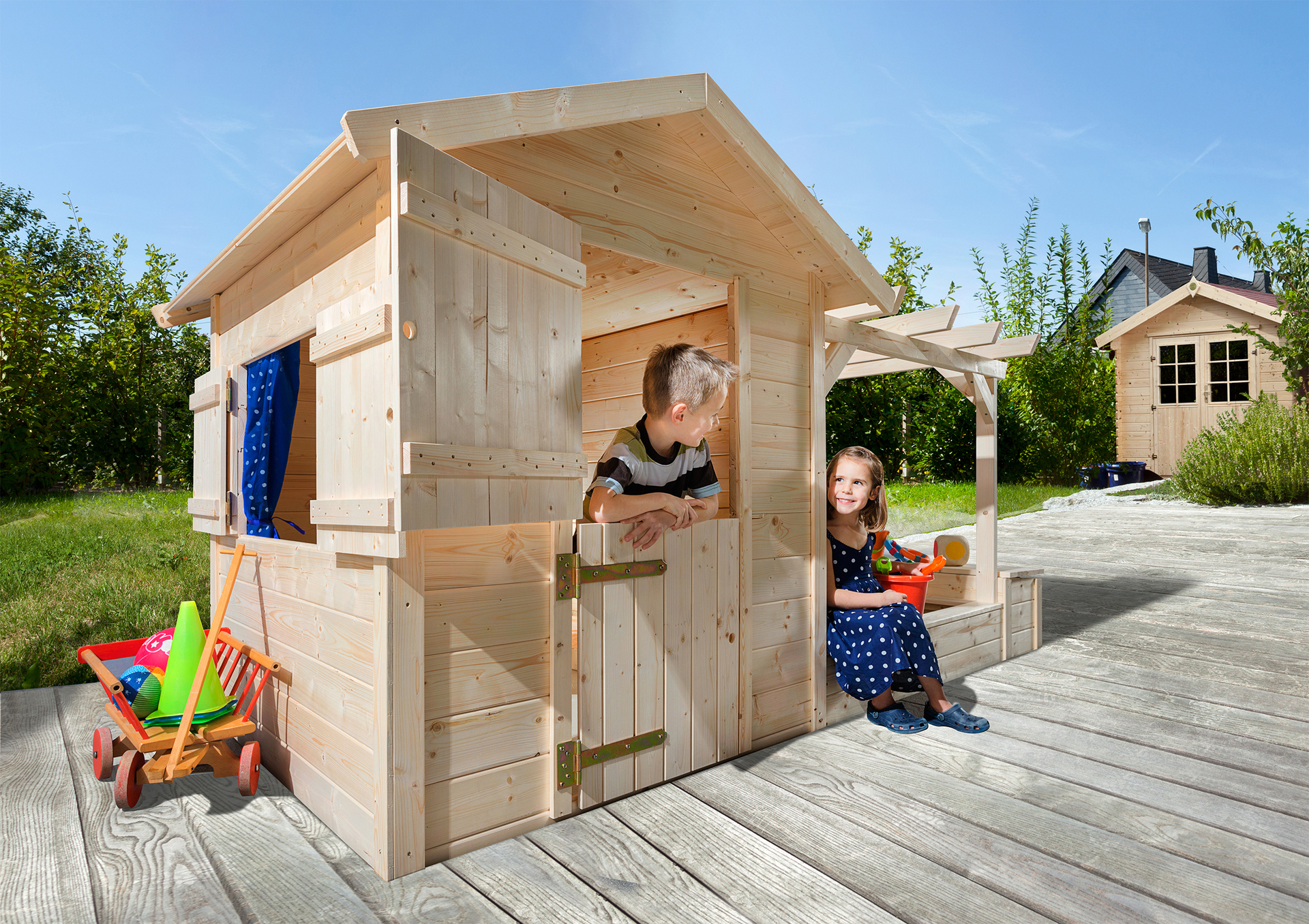 2116773 tabaluga spielplatz natur 21 mm bestehend aus drachenhoehle sandkasten pergola und schatztruhe mit deckel