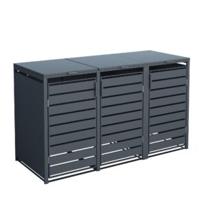 Mülltonnenbox mit Deckel, Anthrazit