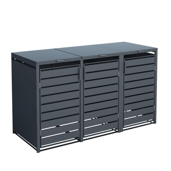 Mülltonnenbox mit Deckel, Anthrazit