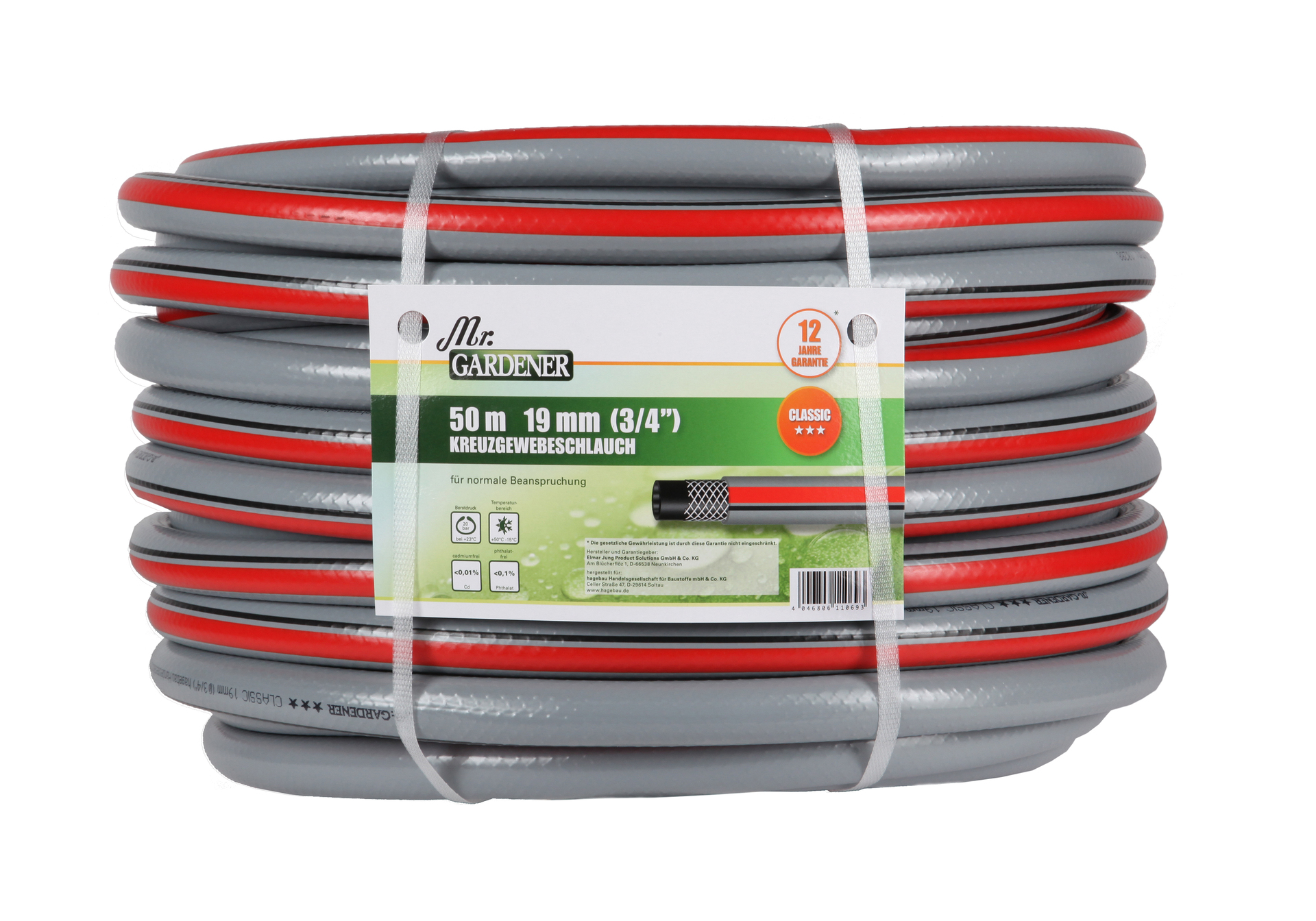 Kreuzgewebe-Gartenschlauch Classic rot/schwarz 3 2193922 kreuzgewebe gartenschlauch classic rot schwarz