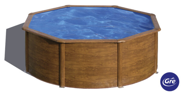 Stahlwand-Pool SICILIA Holzdekor