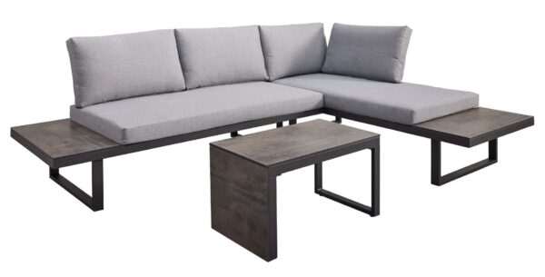 Multi-Lounge-Set, 3-teilig, Kissen, Alu-Gestell