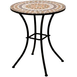 Bistrotisch 60cm rund, Eisen + Tischplatte Mosaik terracotta