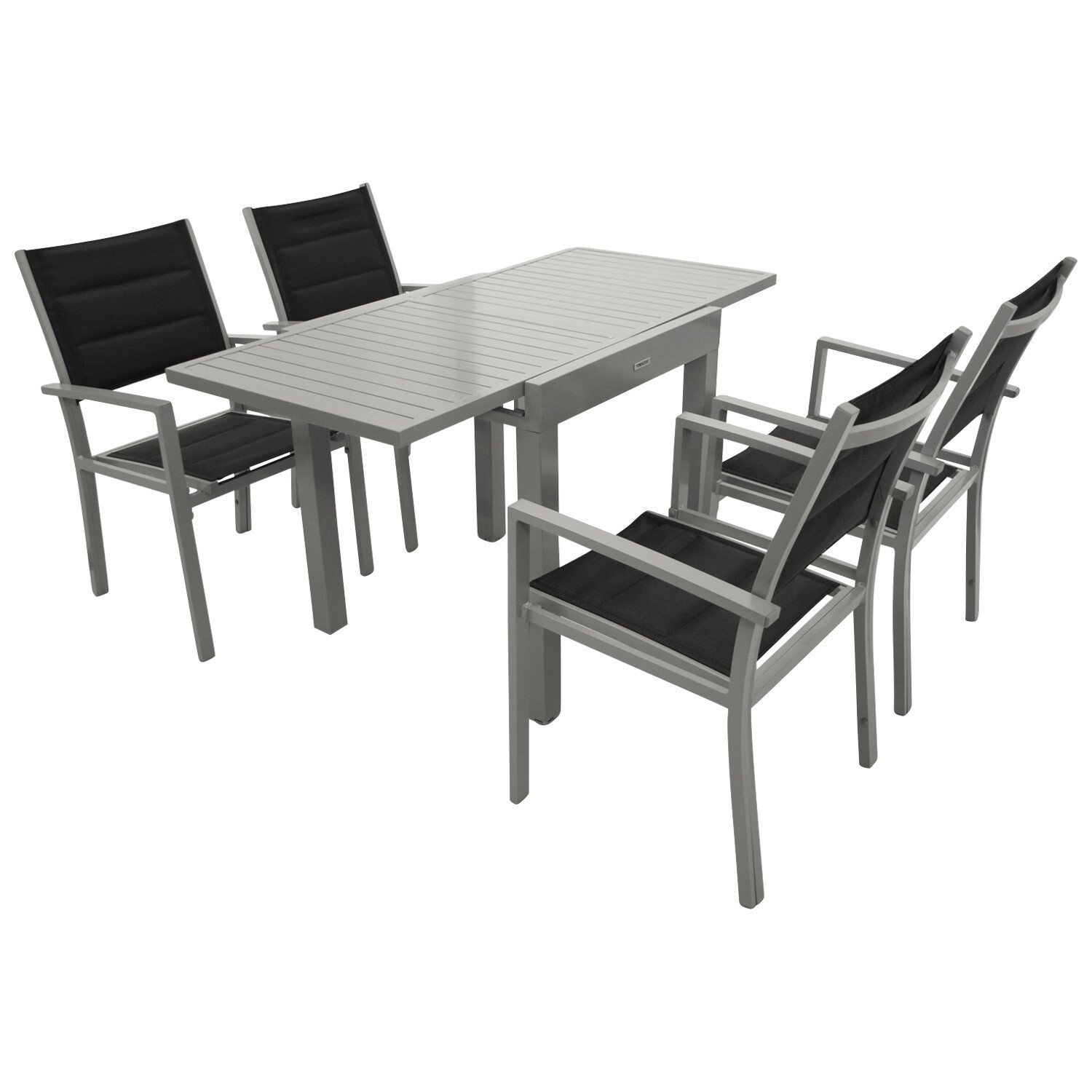 2756023 garnitur 5 teilig aluminium kunstgewebe schwarz