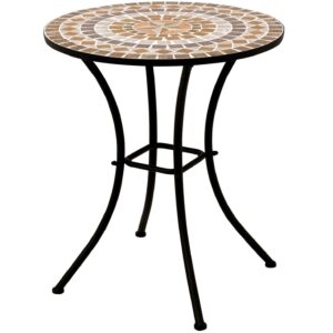 Bistrotisch 60cm rund, Eisen + Tischplatte Mosaik terracotta