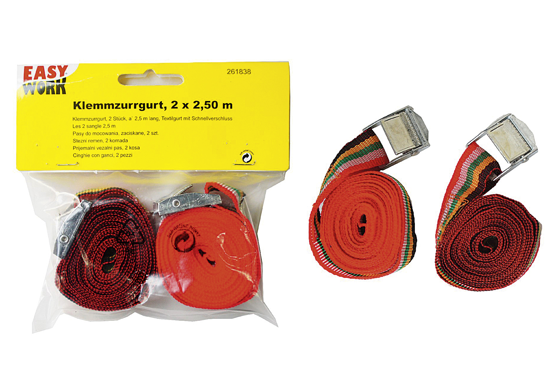 2 Klemmzurrgurte, a 2,5 m 1 2 Klemmzurrgurte, a 2,5 m