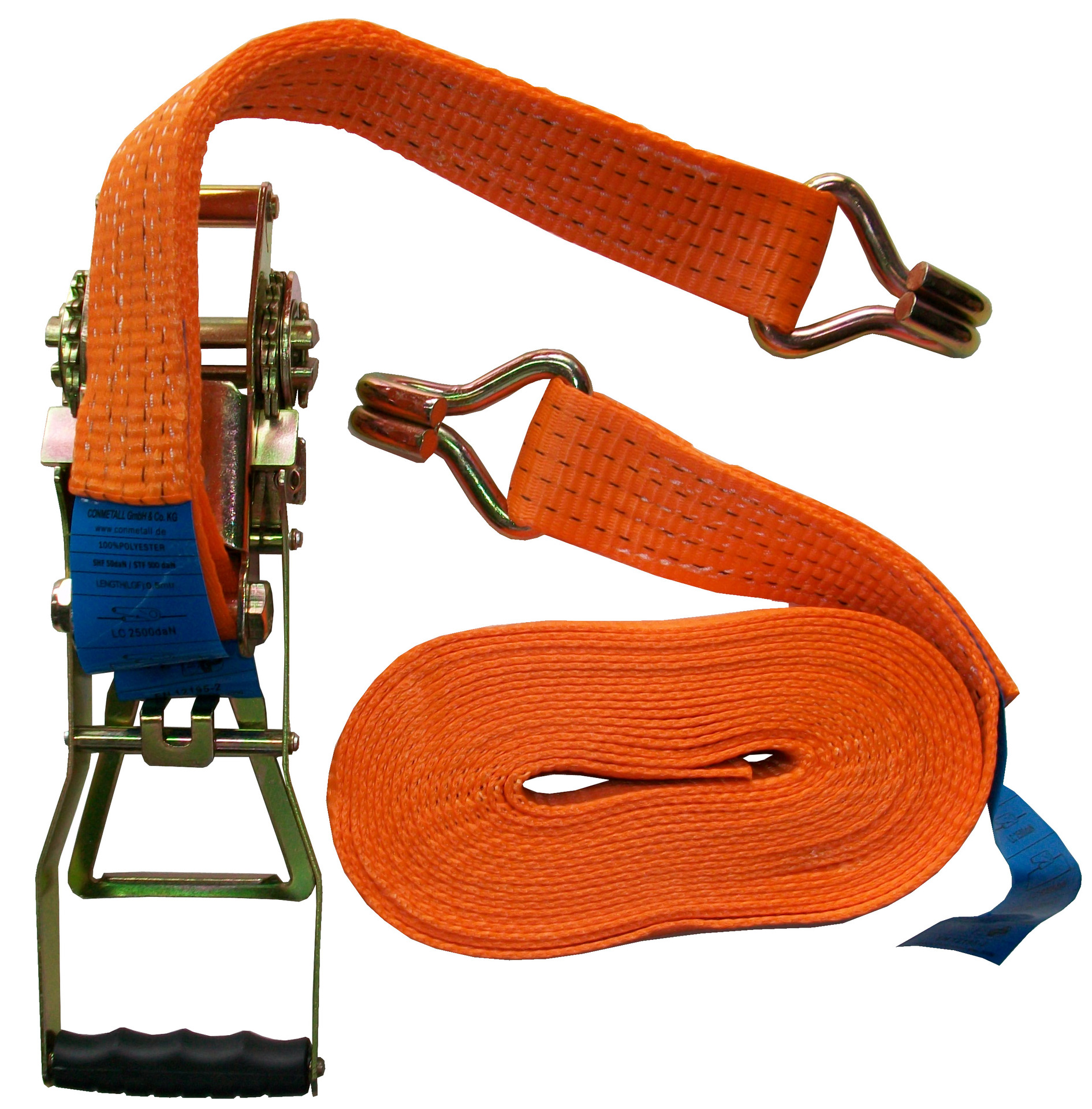 Zurrgurt 8mx50mm 5000 kg mit Ratsche XL und Haken 1 Zurrgurt 8mx50mm 5000 kg mit Ratsche XL und Haken