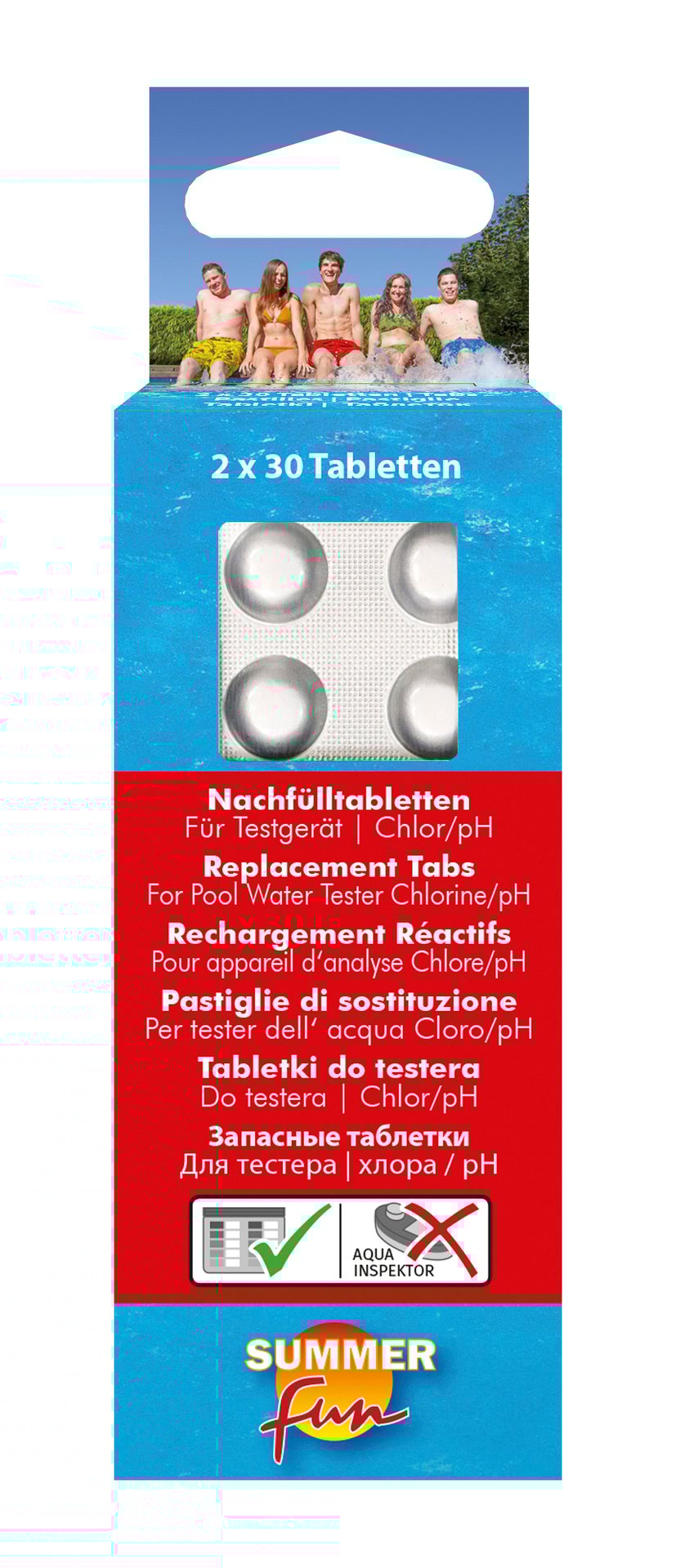 Nachfülltabl. f. Wassertestgerät (Chlormethod.), geblistert 1 Nachfülltabl. f. Wassertestgerät (Chlormethod.), geblistert