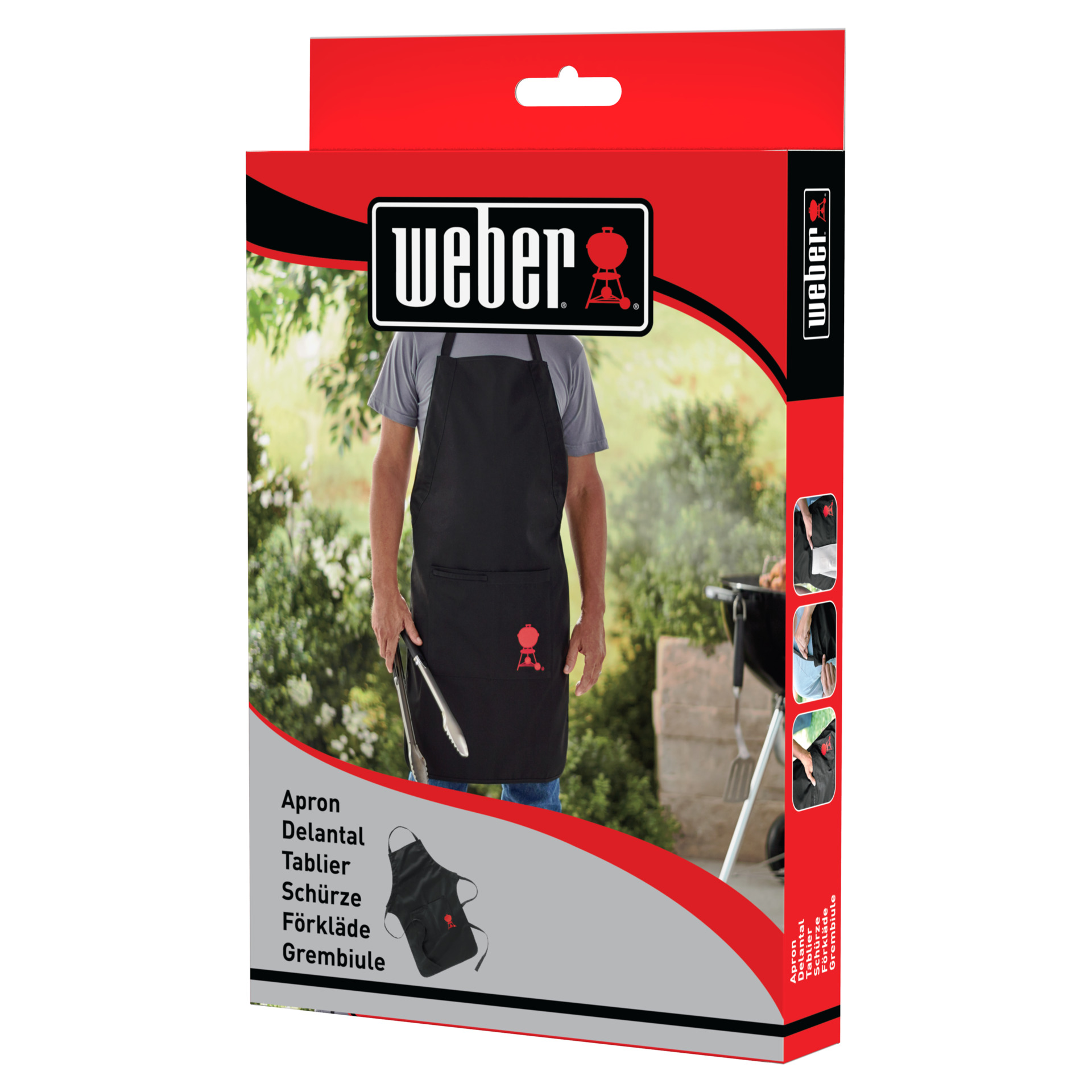 Grillschürze Schwarz mit roten Kugel-Grill von 1 Grillschürze Schwarz mit roten Kugel-Grill von