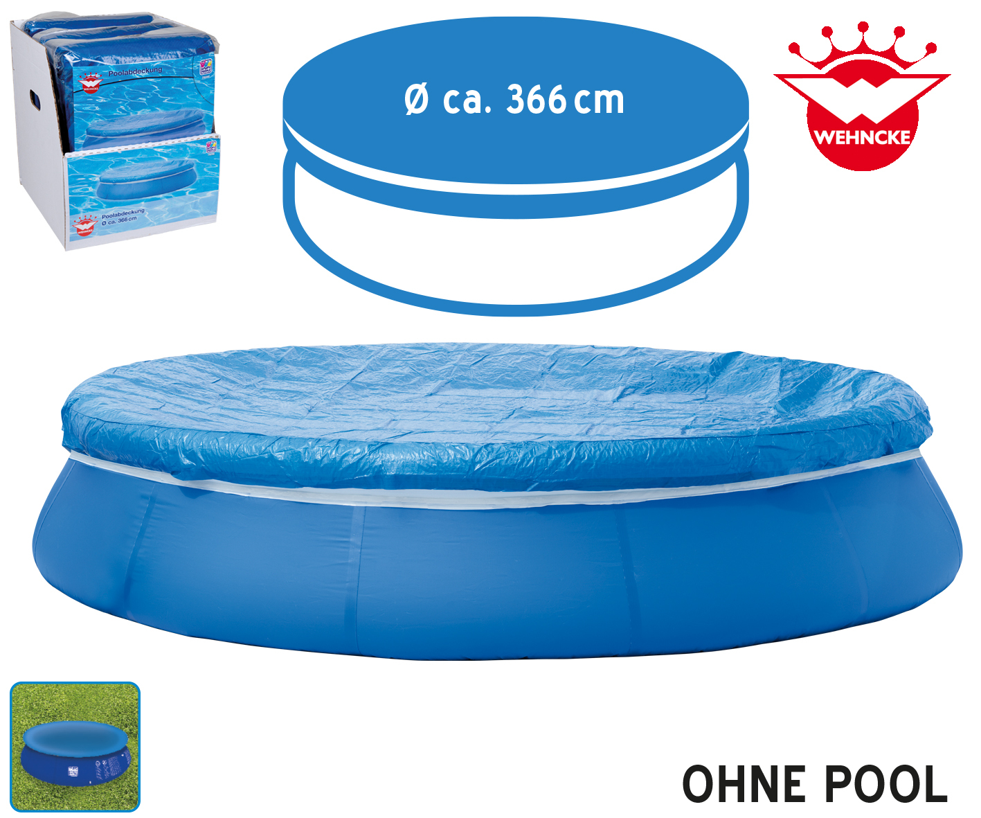 Poolabdeckung mit Gummizug, blau 1 Poolabdeckung mit Gummizug, blau