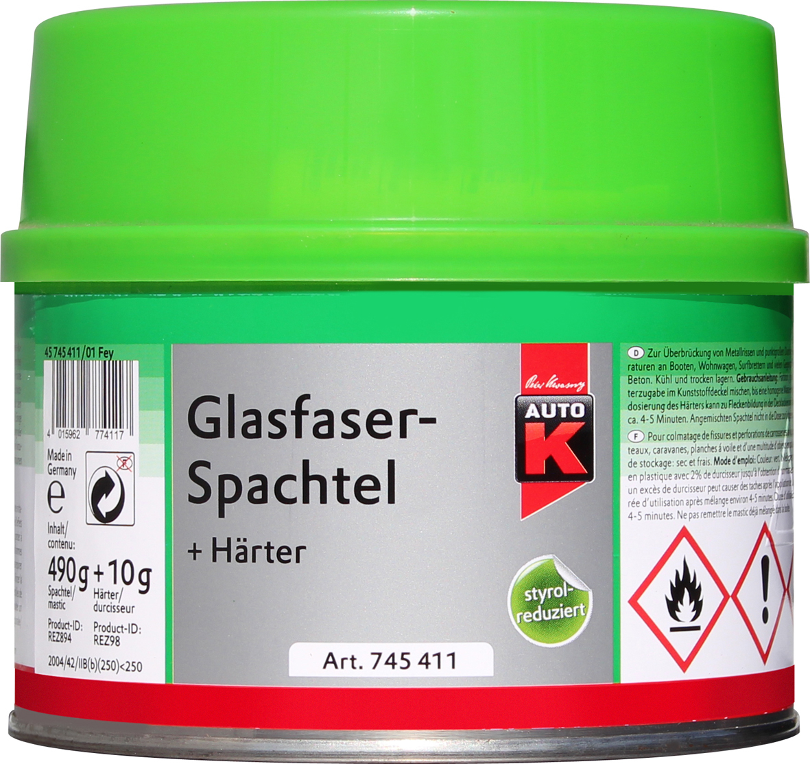 Auto-K GLASFASERSPACHTEL 500G 1 Auto-K GLASFASERSPACHTEL 500G