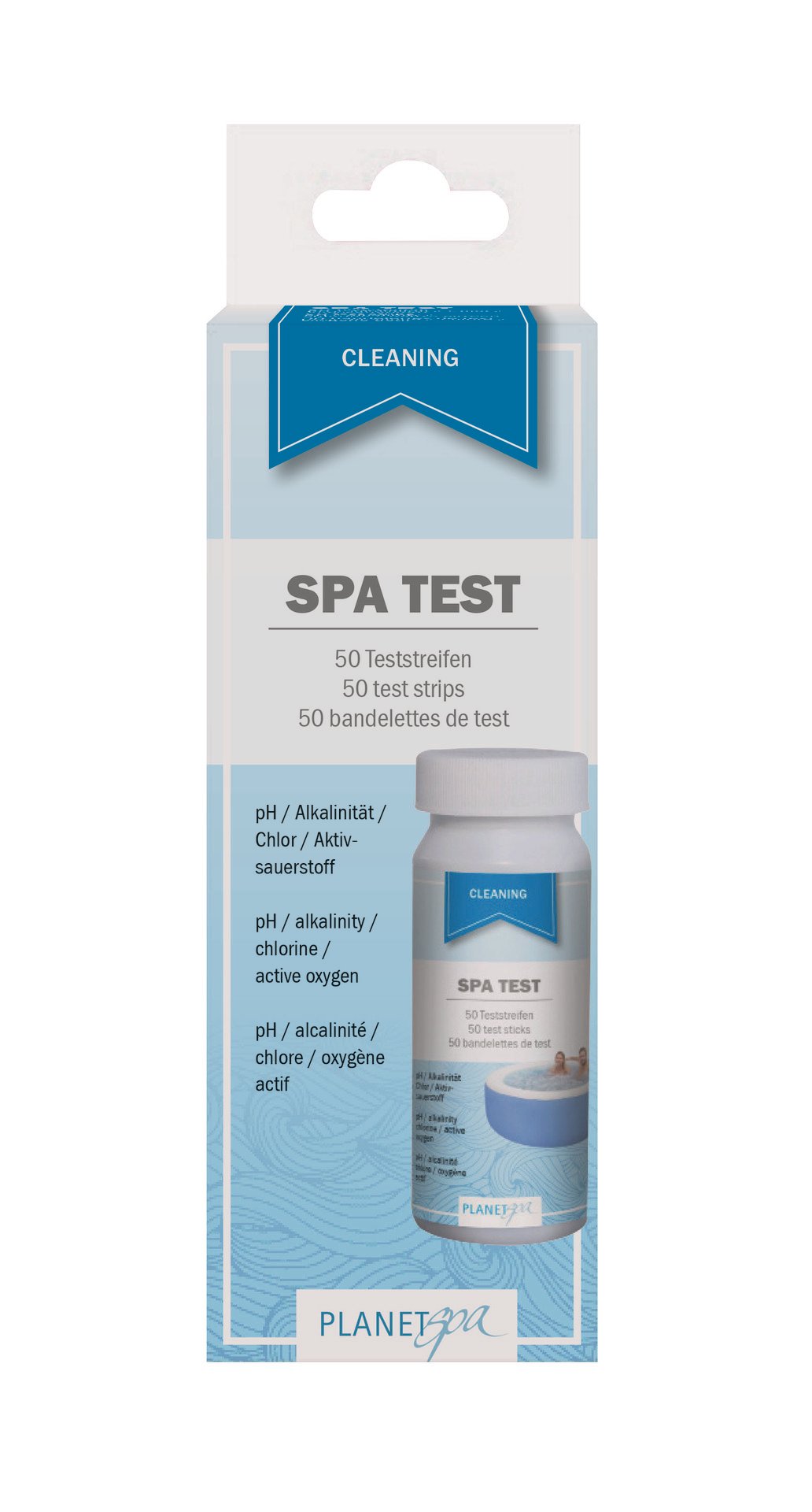 Wasserteststreifen (50Stück), pH/Chlor/O2/Alkalinität Planet Spa ab 2017 1 Wasserteststreifen (50Stück), pH/Chlor/O2/Alkalinität Planet Spa ab 2017
