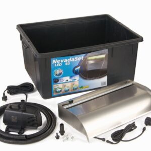 Wasserfall-Set Nevada LED, Becken und Pumpe
