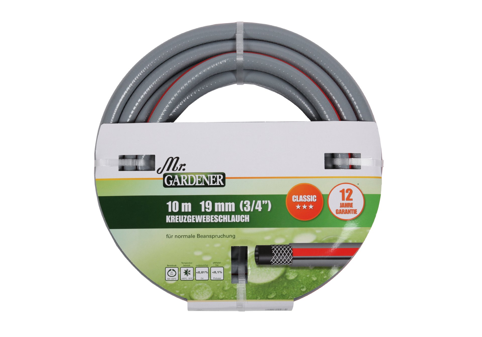 Kreuzgewebe-Gartenschlauch Classic rot/schwarz 1 Kreuzgewebe-Gartenschlauch Classic rot/schwarz