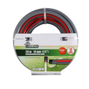 Kreuzgewebe-Gartenschlauch Classic rot/schwarz