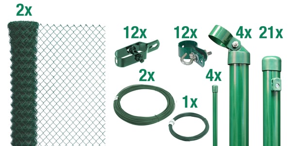 Set Maschendrahtzaun grün 1 Set Maschendrahtzaun grün