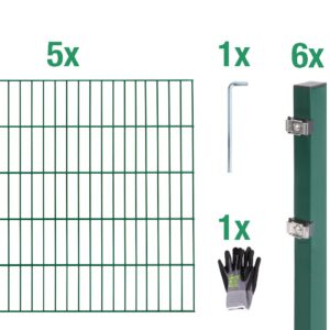 Doppelstab-Zaunmatten-Grundset inkl. Handschuh