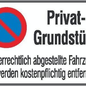 Symbol Privat-Grundstück Aluminium geprägt