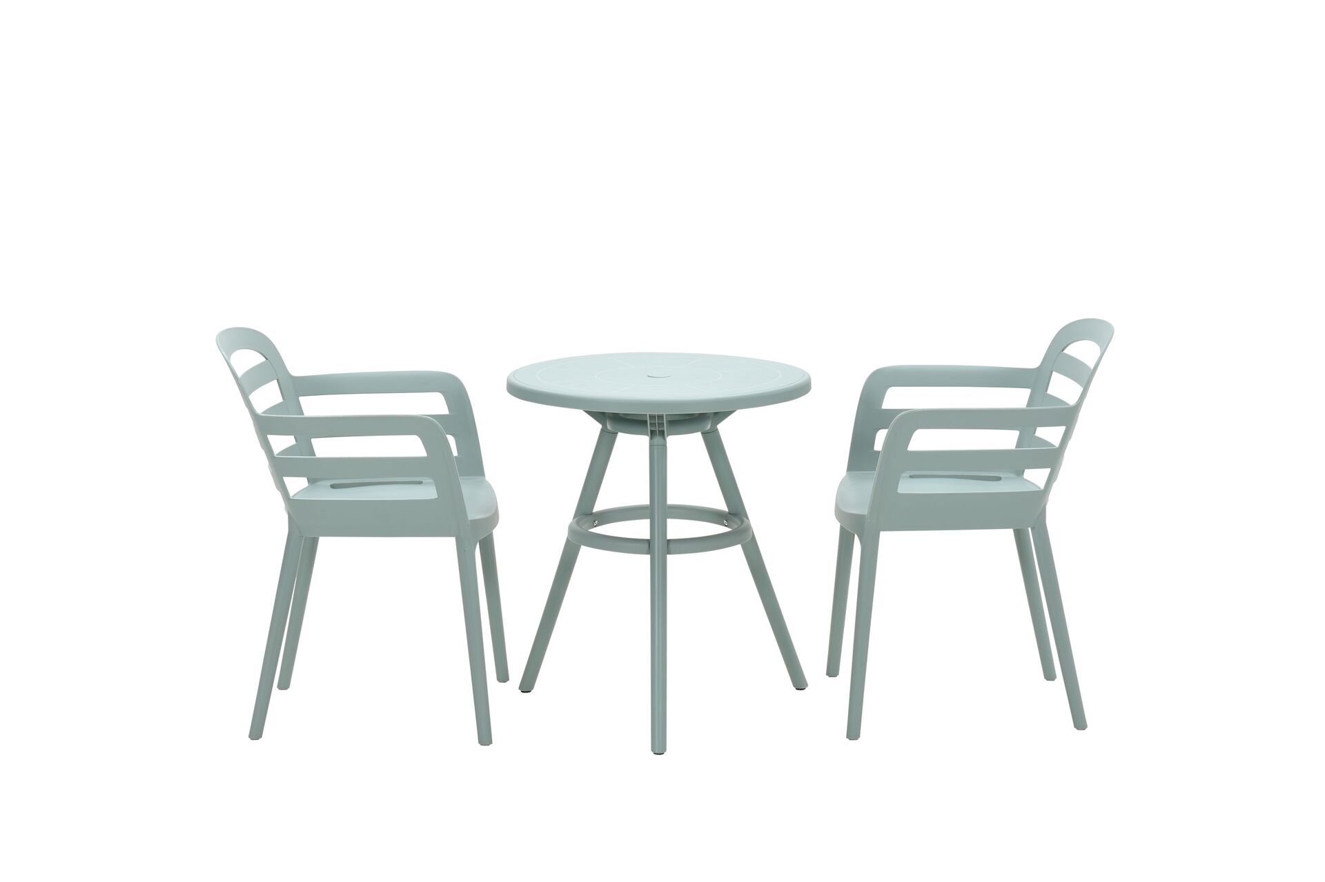 Marino Tisch Kunststoff soft green mit Sonnenschirmloch 1 Marino Tisch Kunststoff soft green mit Sonnenschirmloch