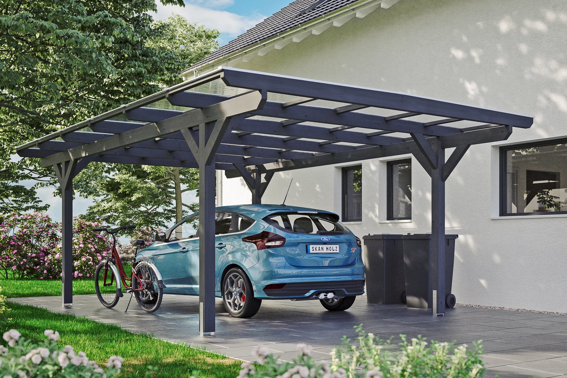 Carport Odenwald gerade Kopfbänder 1 Carport Odenwald gerade Kopfbänder
